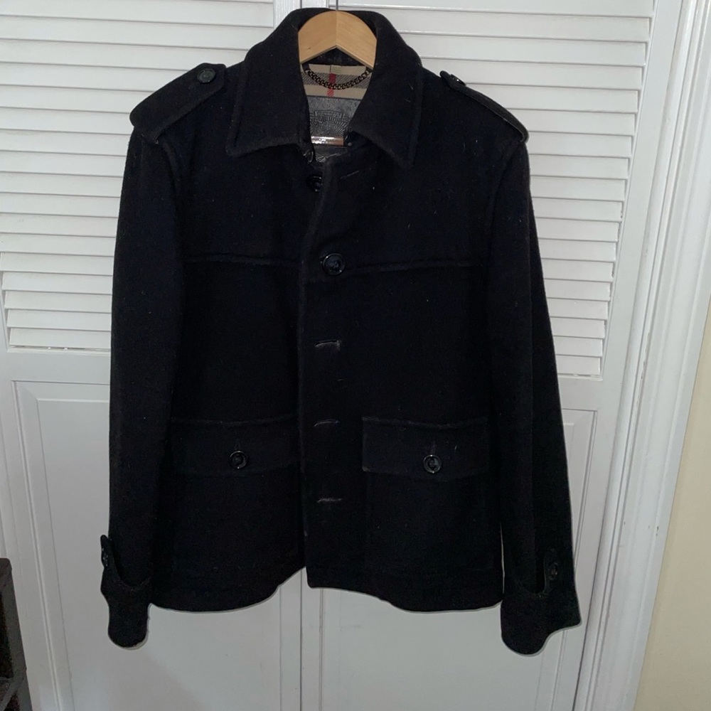 Burberry pea coat.